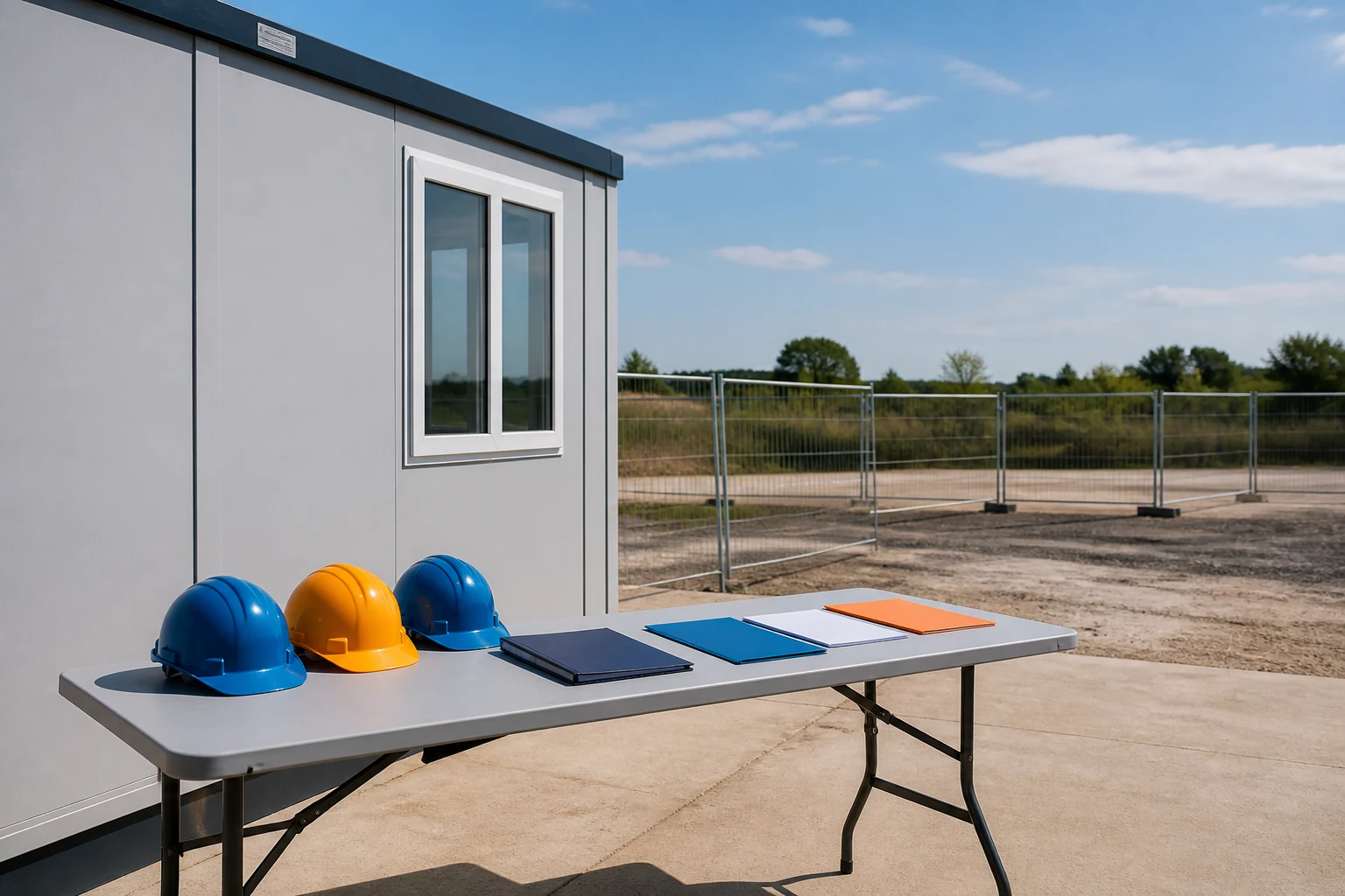 Prepared onsite safety briefing point for operator training